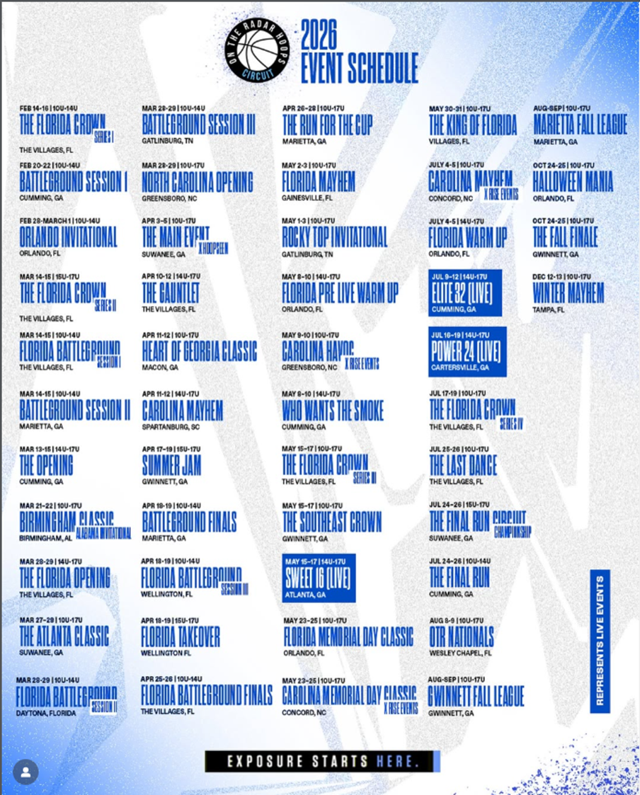 On The Radar Schedule 2026